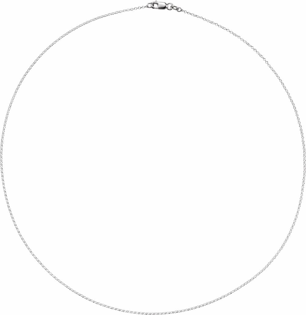 Sterling Silver 1.1 mm Rolo 24" Chain