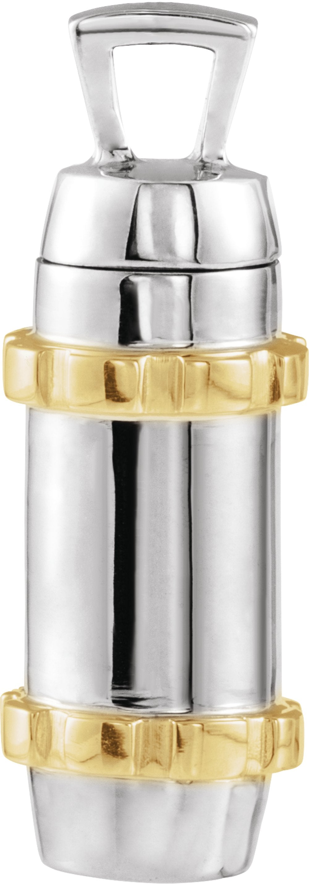 14K White/Yellow 30.2x10.7 mm Cylinder Ash Holder Pendant