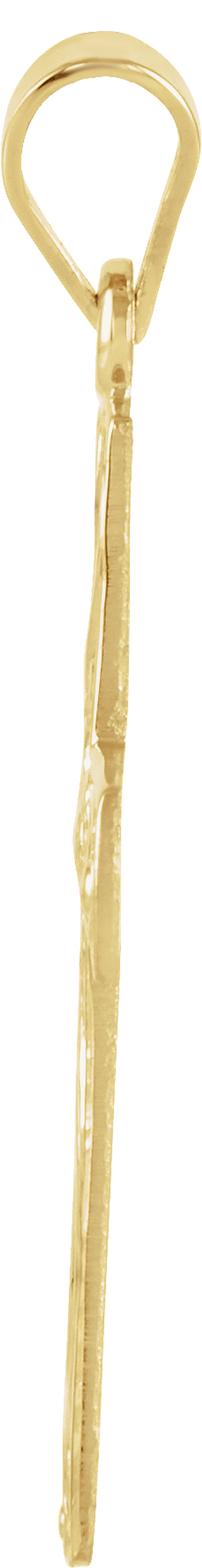 14K Yellow Gold 20.5x15 mm Cross Pendant