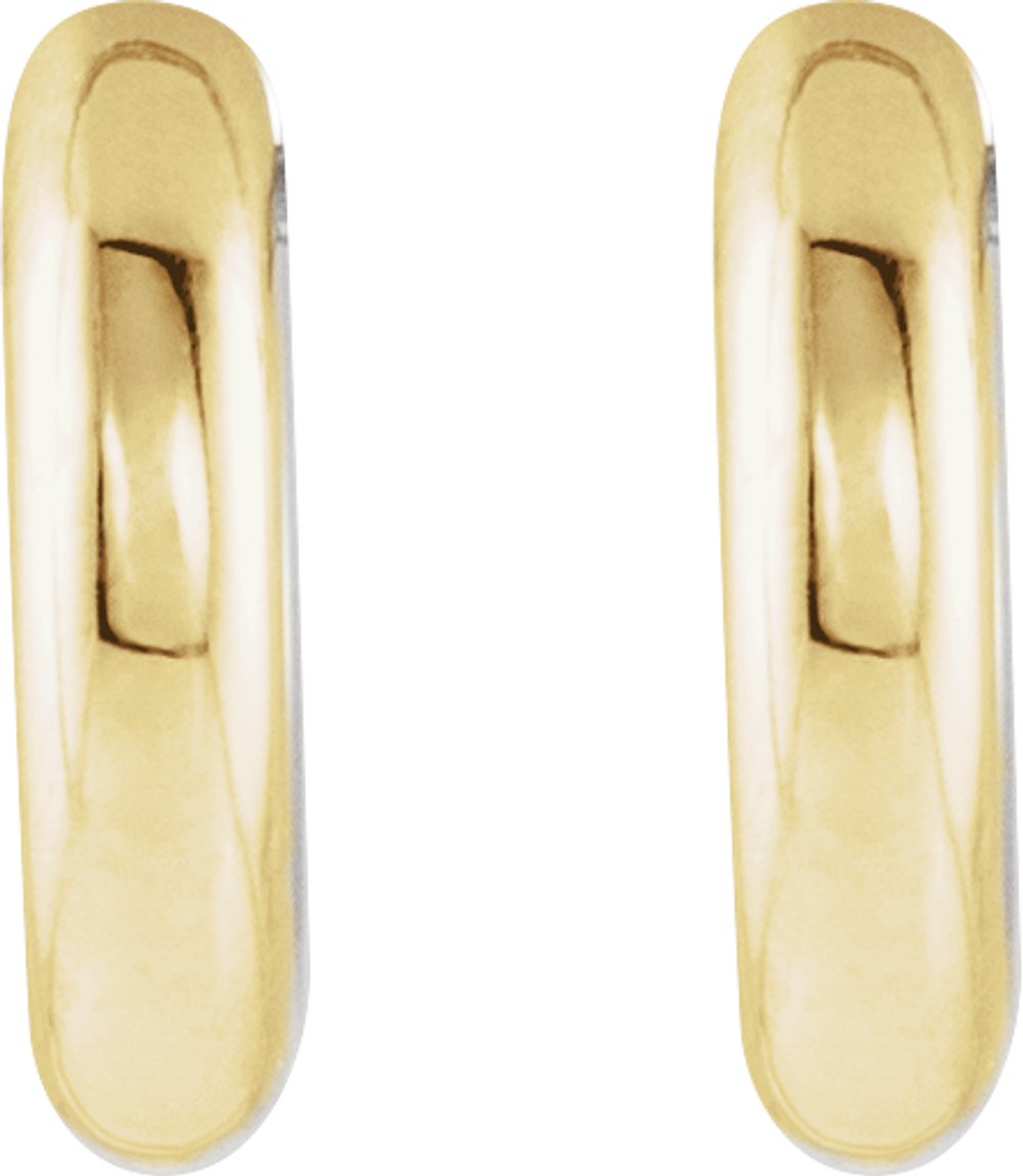 14K Yellow/White Gold Hinged 12 mm Hoop Earrings
