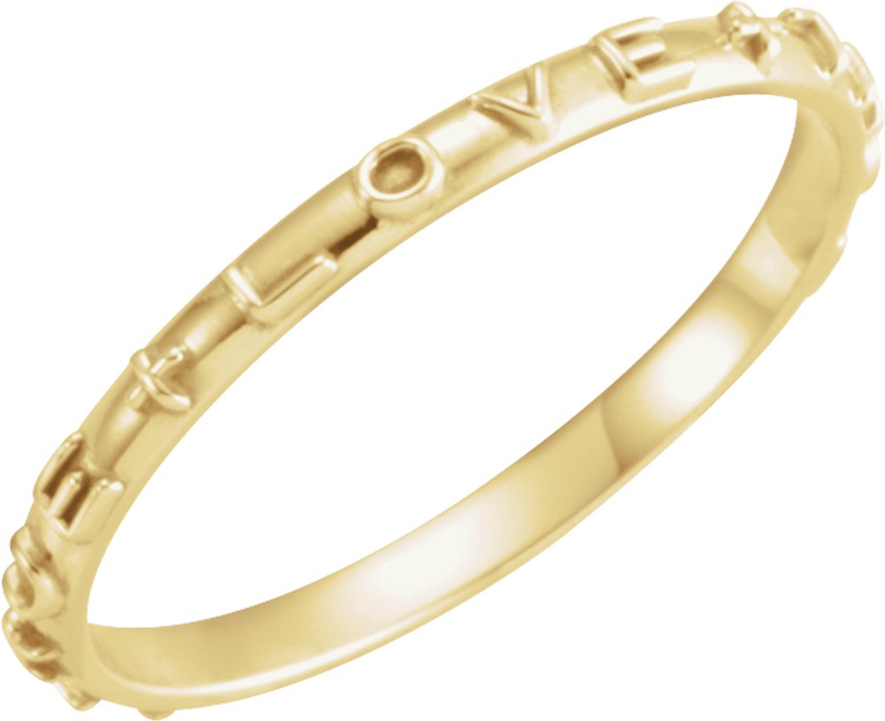 14K Yellow True Love Chastity Ring Size 7