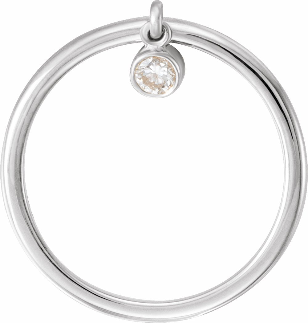 14K White Gold 1/10 CT Natural Diamond Fringe Ring