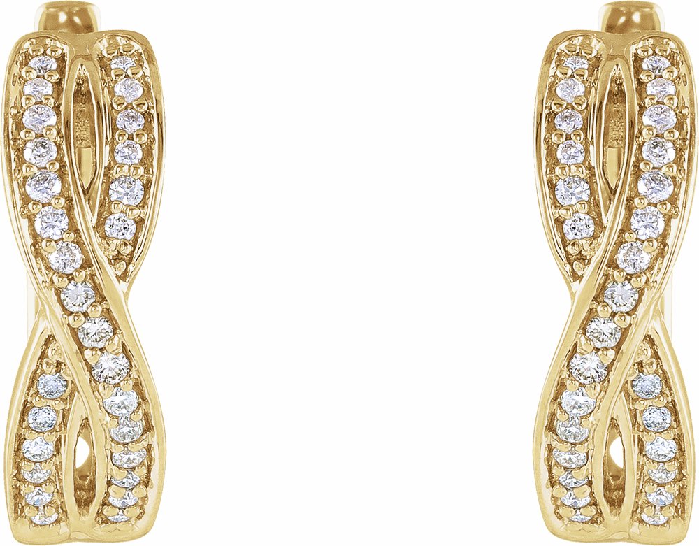14K Yellow Gold 1/5 CTW Natural Diamond Infinity-Inspired 15.8 mm Hoop Earrings