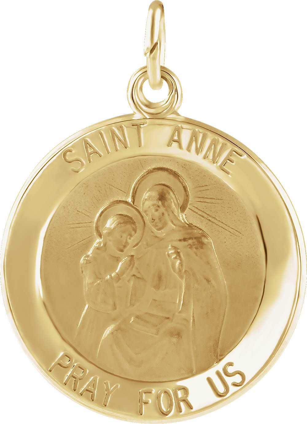 14K Yellow 15 mm St. Anne Medal