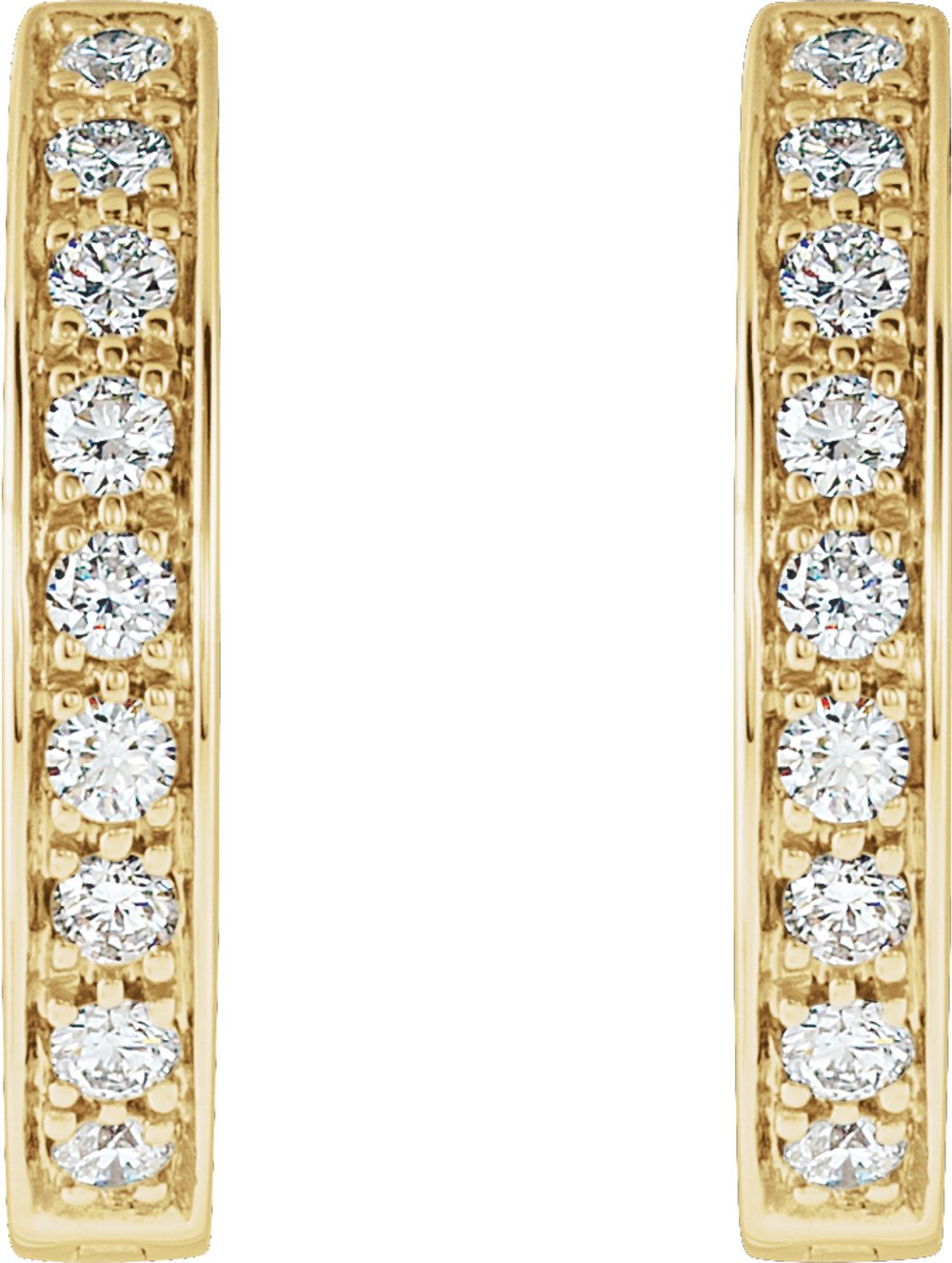 14K Yellow 3/4 CTW Natural Diamond Inside-Outside Hinged 18.5 mm Hoop Earrings