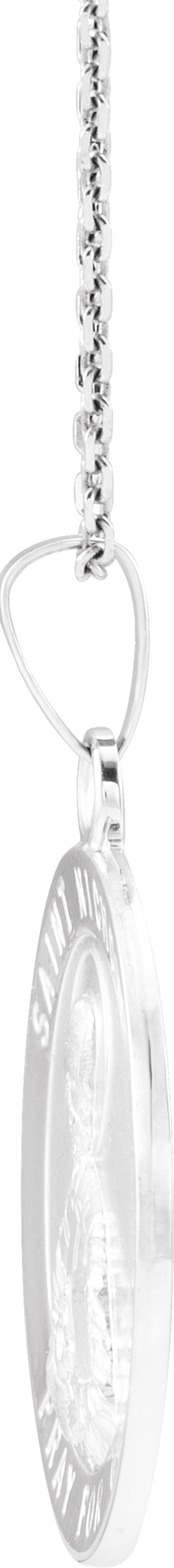 Sterling Silver 18.25 mm St. Nicholas Medal 18" Necklace