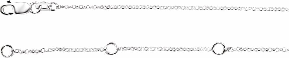 Sterling Silver 1.3 mm Adjustable Rolo 16-18" Chain