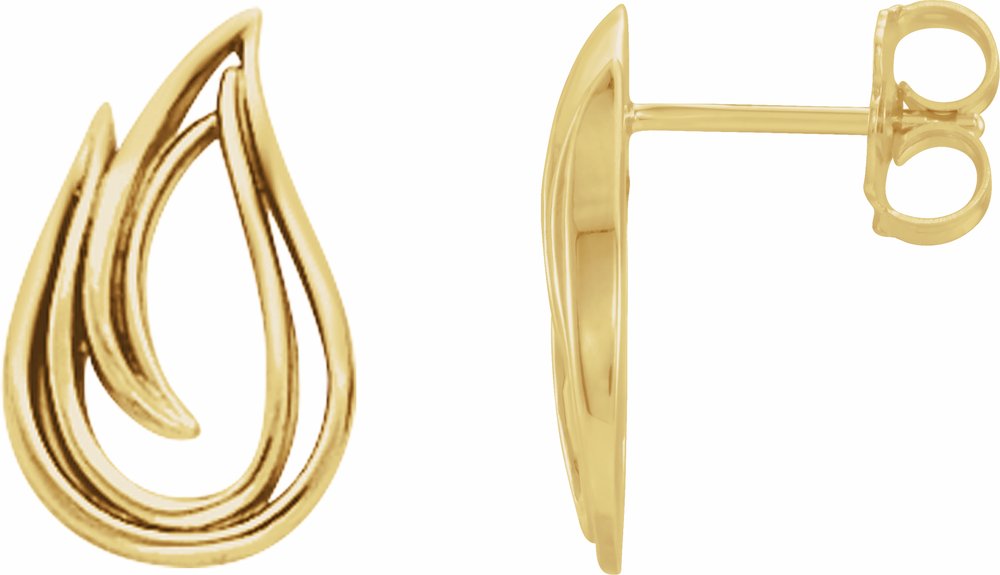 14K Yellow Pair Freeform Earrings