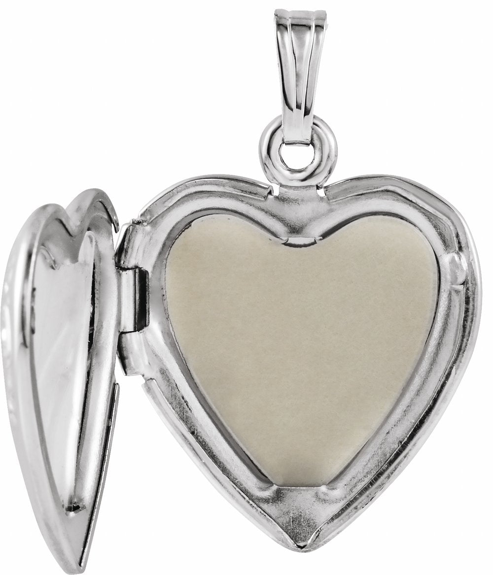 Sterling Silver Mom Heart Locket with Rose