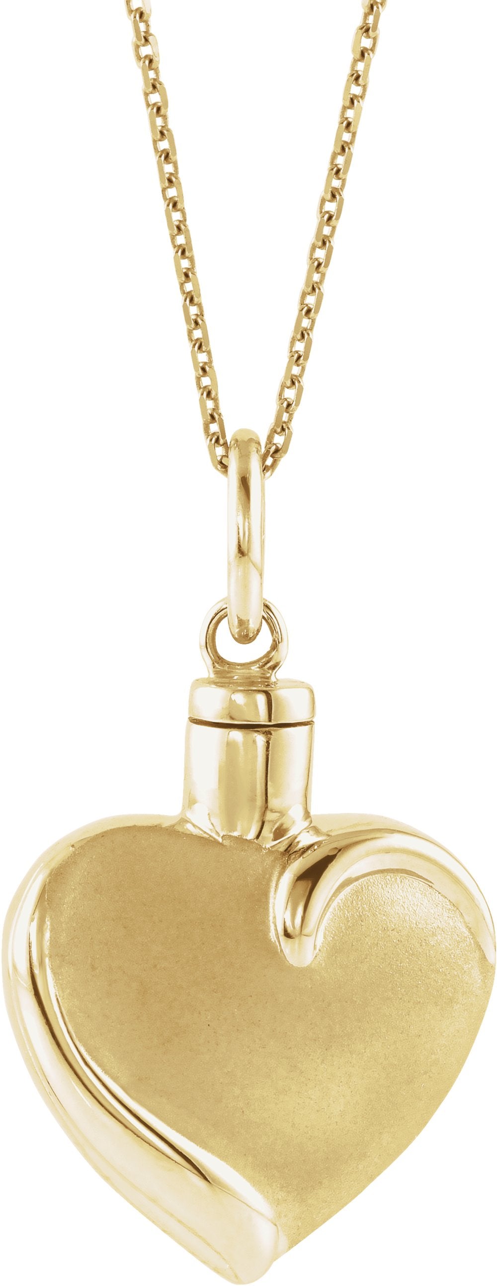 10K Yellow Gold Heart Ash Holder 18" Necklace