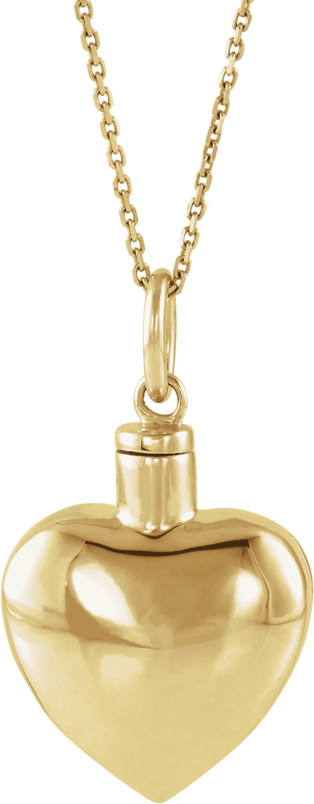 10K Yellow Gold Heart Ash Holder 18" Necklace