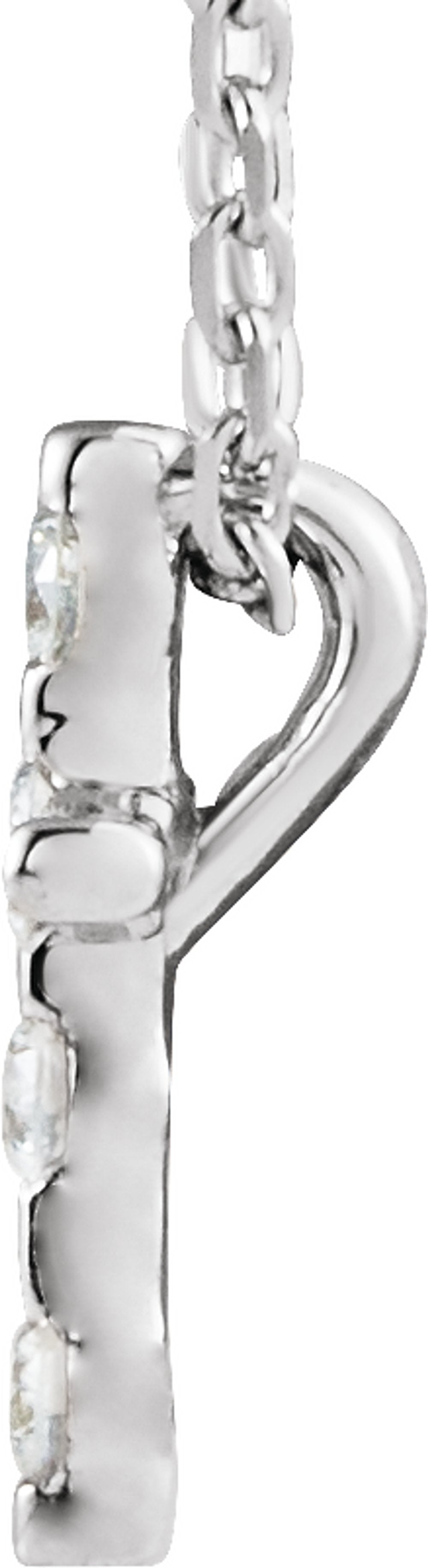14K White .08 CTW Natural Diamond Cross 16-18" Necklace