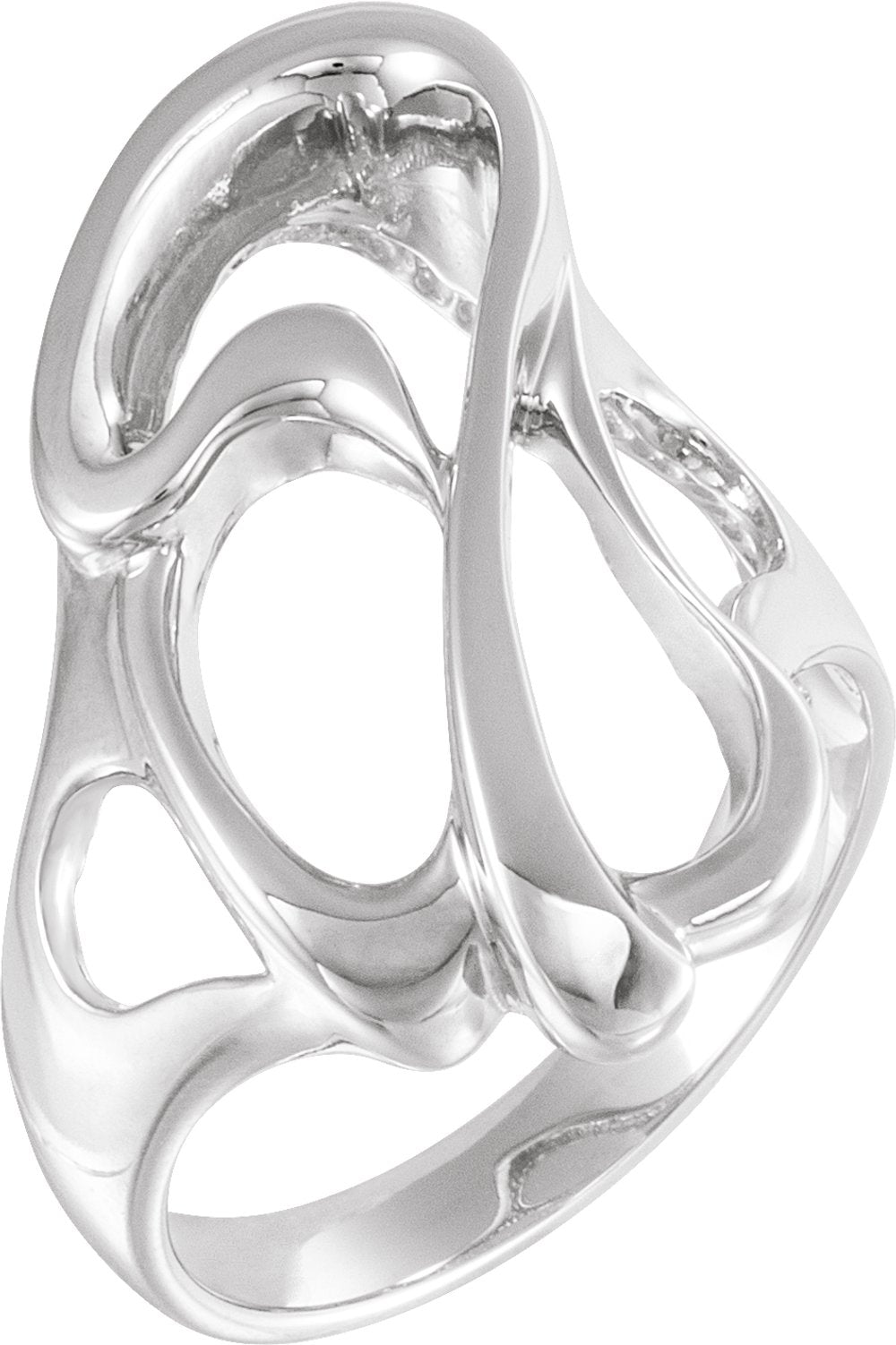14K White Freeform Ring