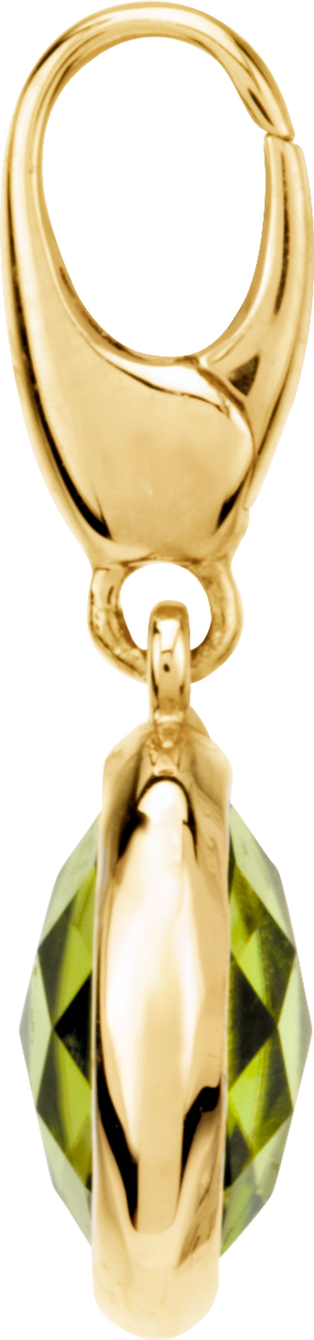 14K Yellow Gold Checkerboard Natural Peridot Charm/Pendant