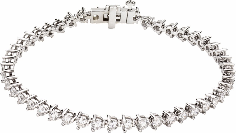 14K White Gold 4 3/4 CTW Lab-Grown Diamond Line 7 1/4" Bracelet