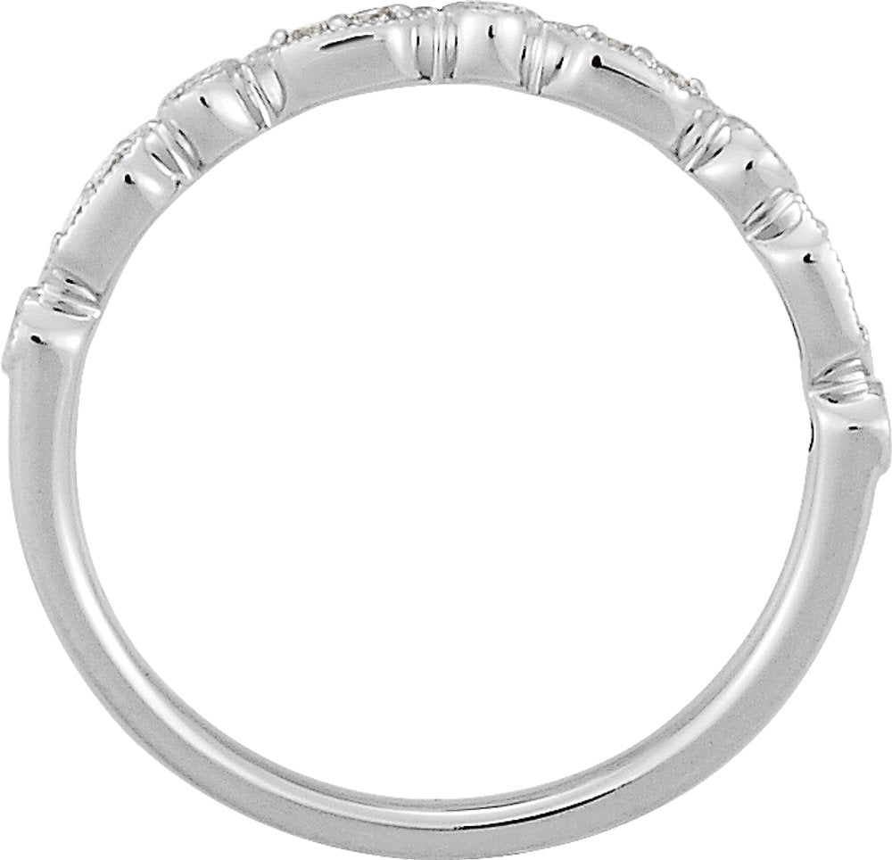 14K White Gold 1/8 CTW Natural Diamond Stackable Ring