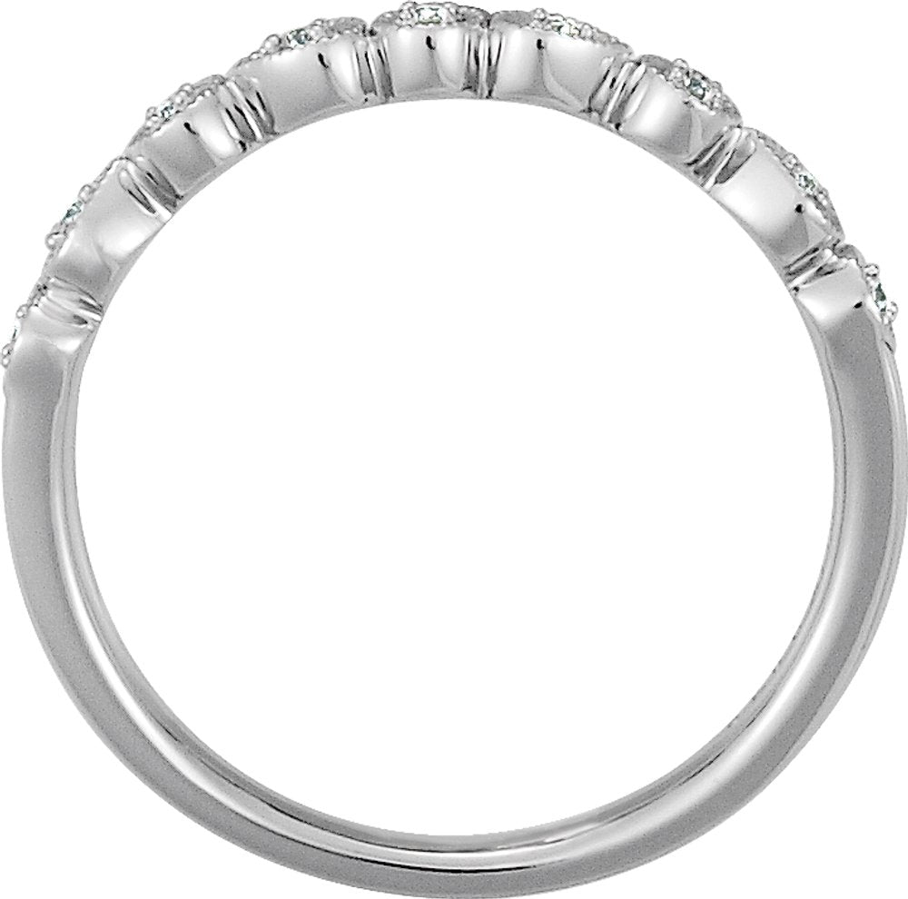 14K White Gold .04 CTW Natural Diamond Stackable Ring