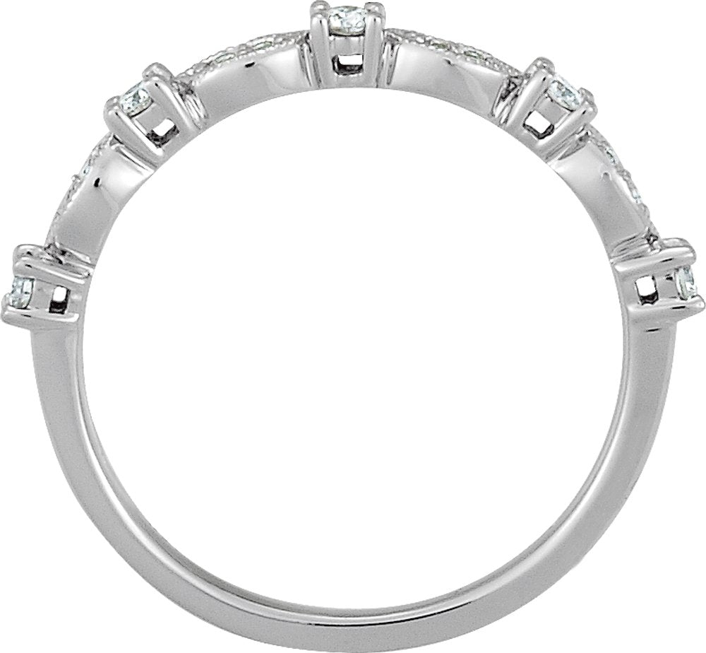14K White Gold 1/5 CTW Natural Diamond Stackable Ring