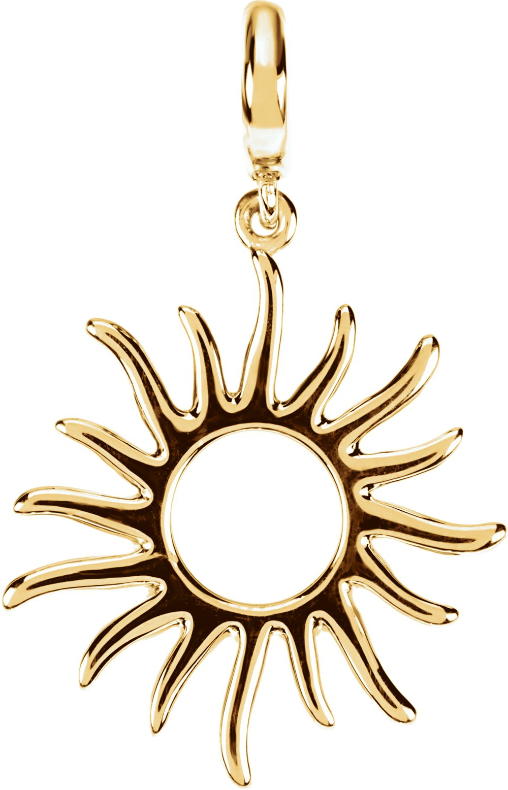 14K Yellow Gold Sun Charm/Pendant