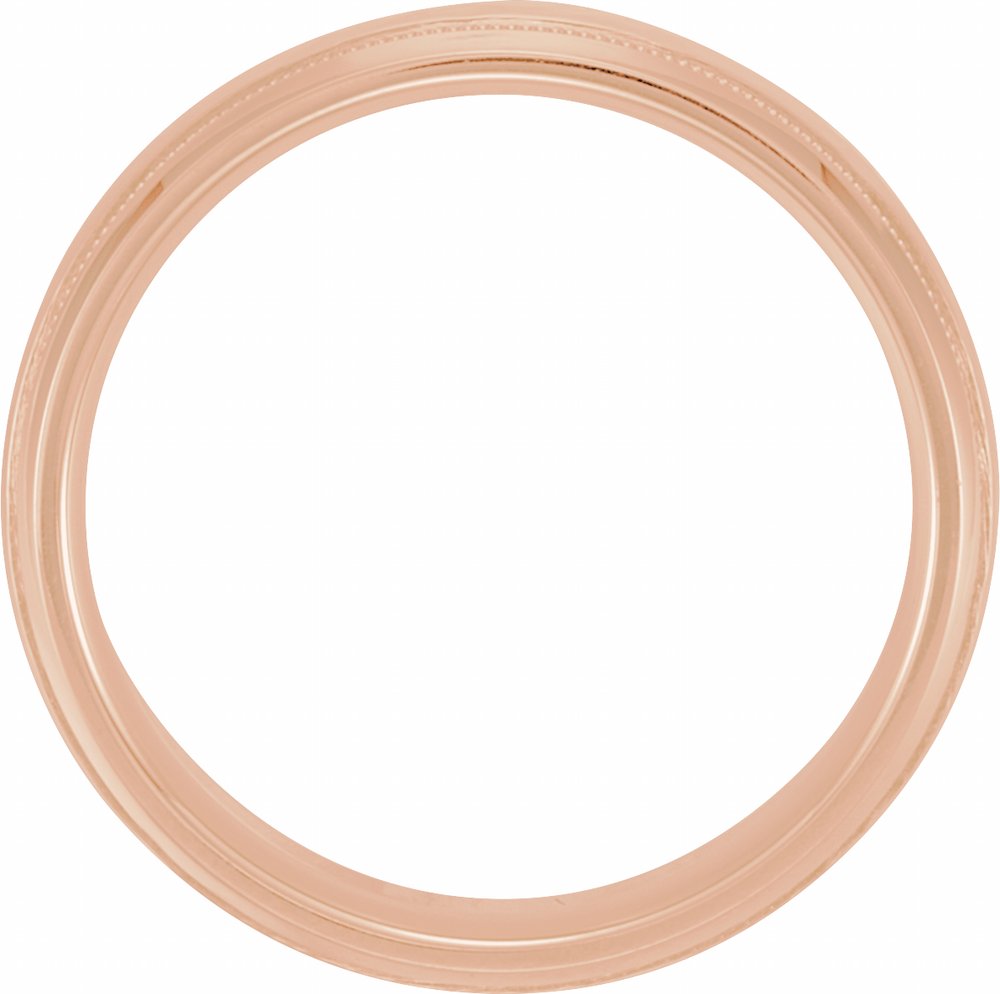 10K Rose Gold 5 mm Milgrain Edge Comfort-Fit Half Round Band Size 8