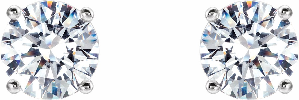 14K White 1 1/2 CTW Lab-Grown Diamond 4-Prong Stud Earrings