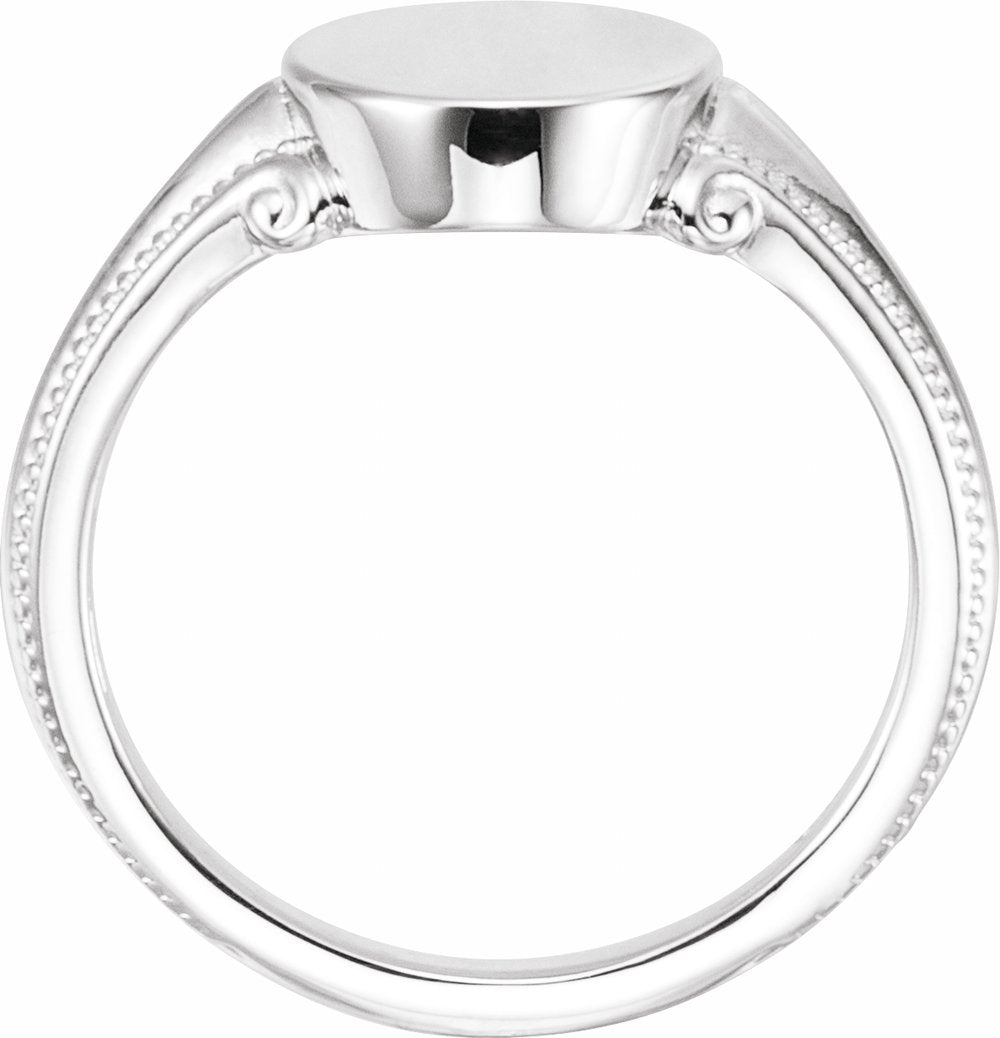 Sterling Silver Oval Signet Ring