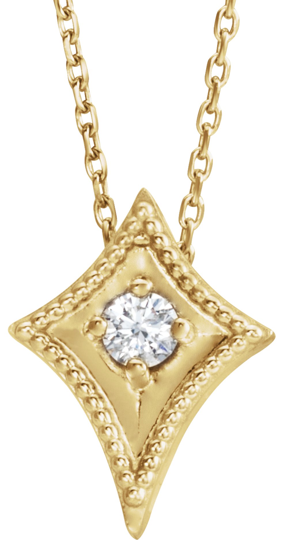 14K Yellow 1/10 CTW Natural Diamond Kite 16-18" Necklace