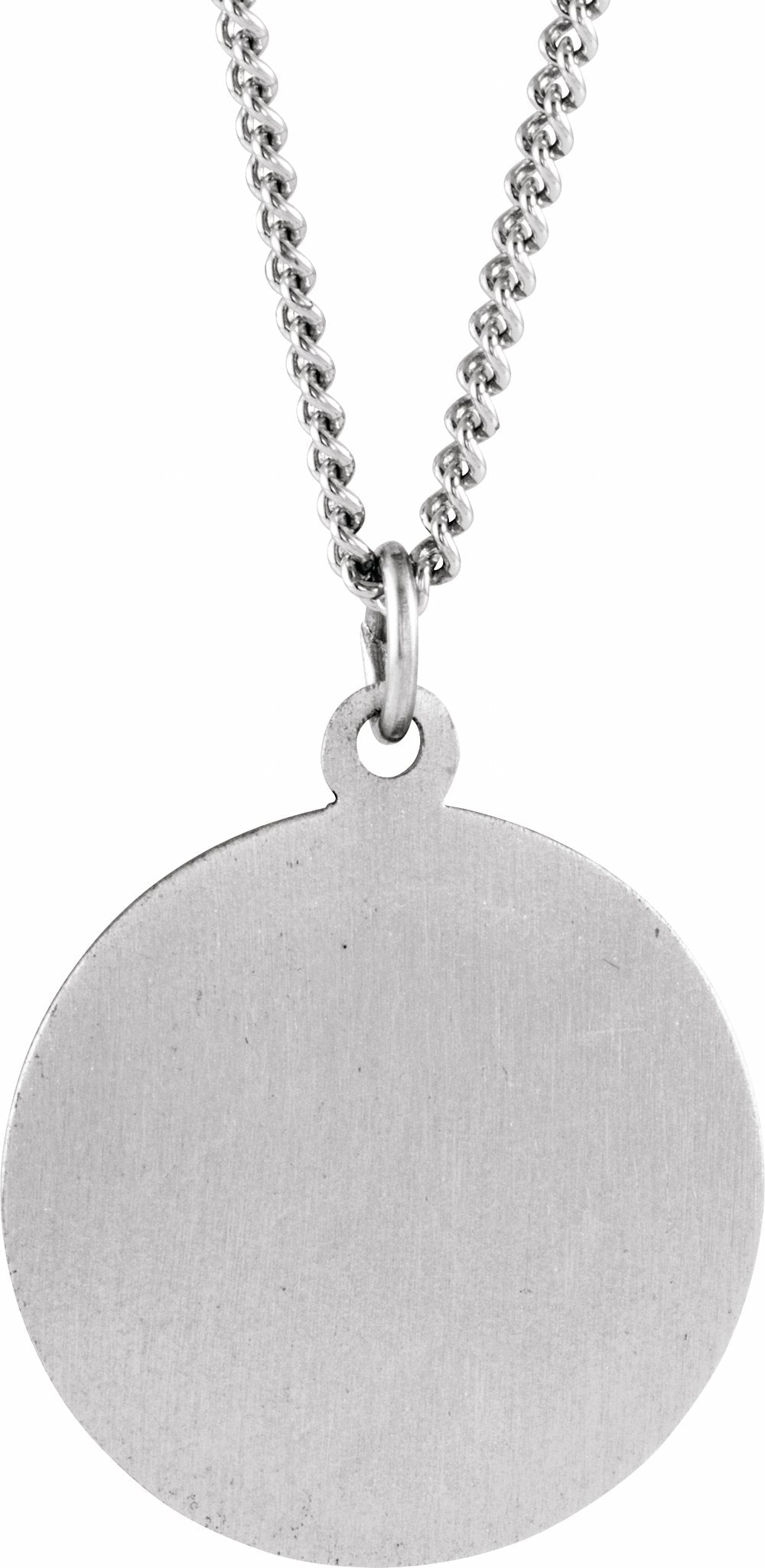 Sterling Silver 18 mm Round St. Peter 18" Necklace