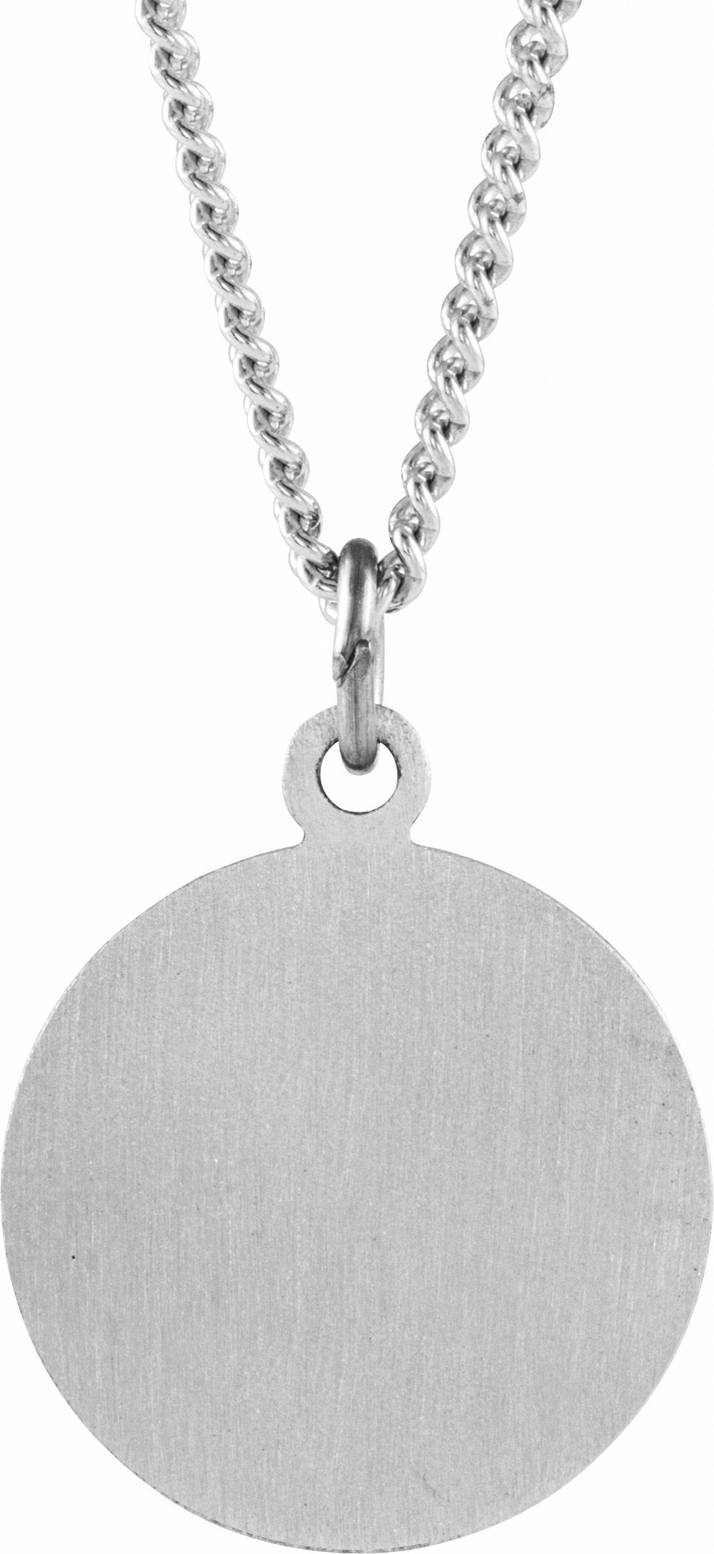 Sterling Silver 15 mm Round St. Peter 18" Necklace