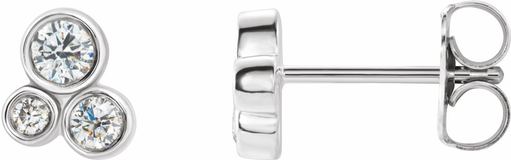 14K White Gold 1/5 CTW Natural Diamond Geometric Cluster Earrings