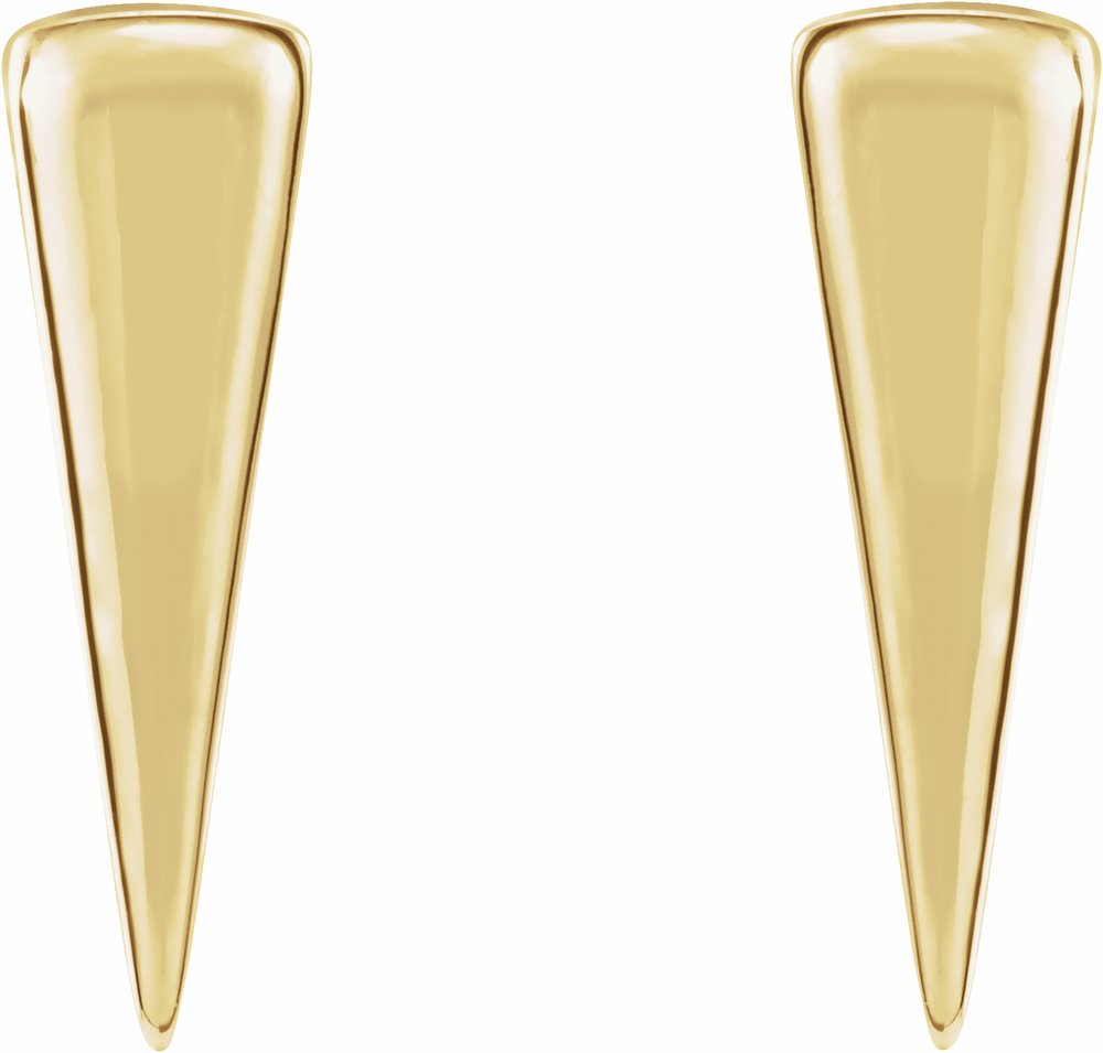 14K Yellow Triangle Earrings
