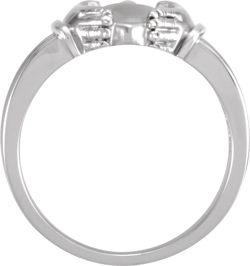 14K White Gold Claddagh Band