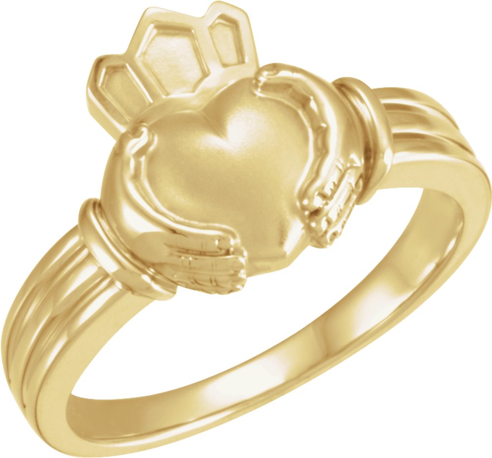 14K Yellow Gold Claddagh Band