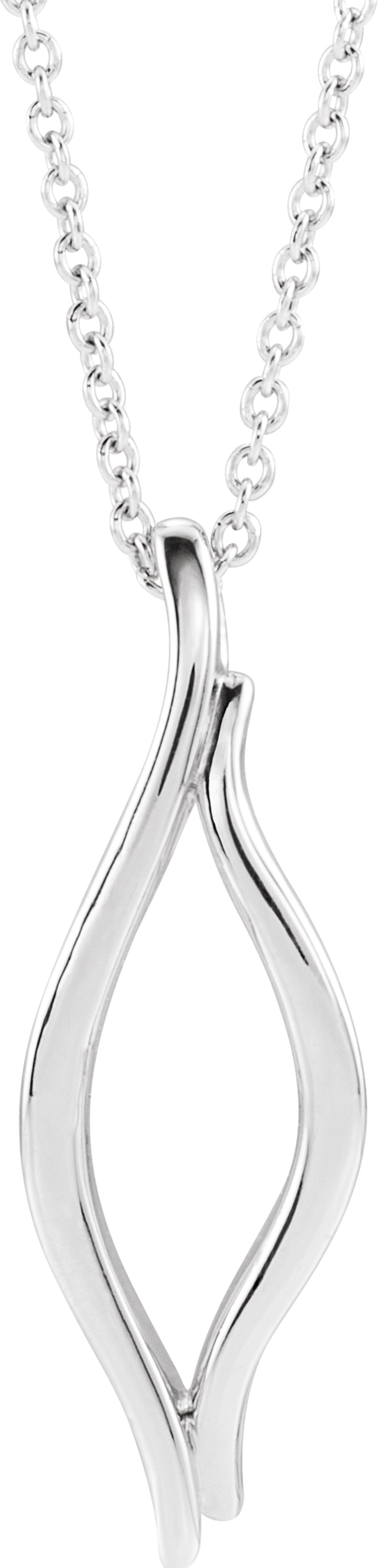 14K White Freeform 16-18" Necklace