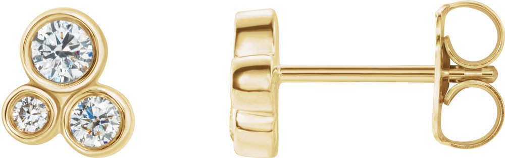 14K Yellow Gold 1/5 CTW Natural Diamond Geometric Cluster Earrings