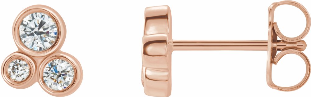 14K Rose Gold 1/5 CTW Natural Diamond Geometric Cluster Earrings