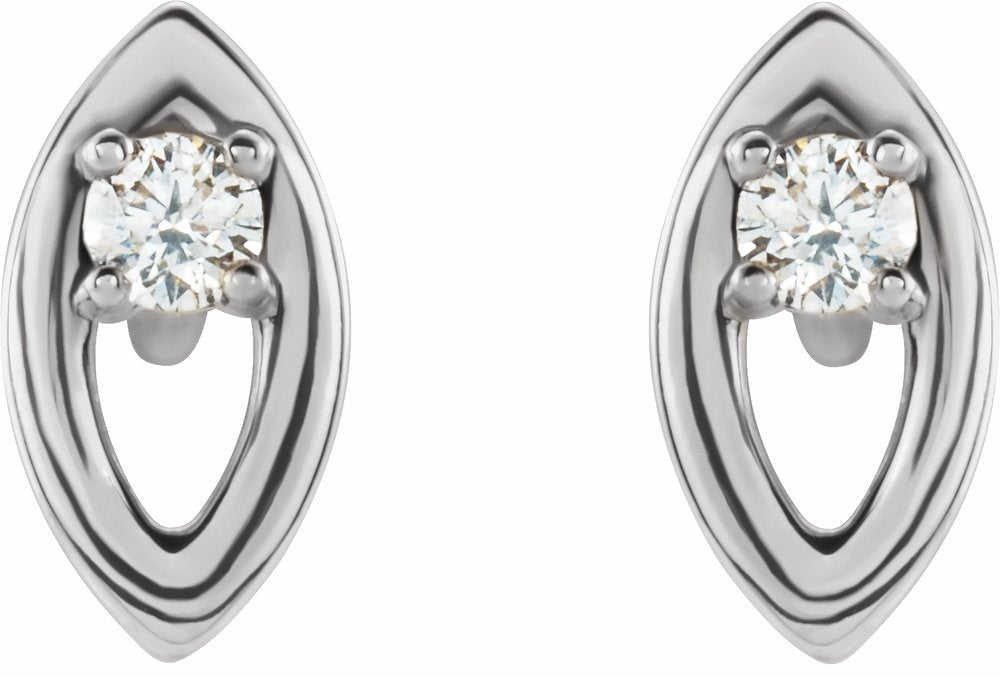 Sterling Silver .05 CTW Natural Diamond Solitaire Earrings