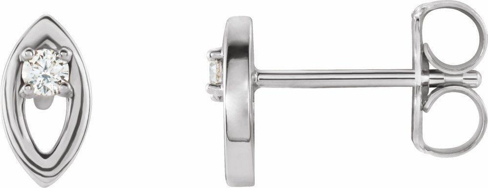 Sterling Silver .05 CTW Natural Diamond Solitaire Earrings