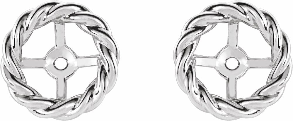 14K White Rope Earring Jackets