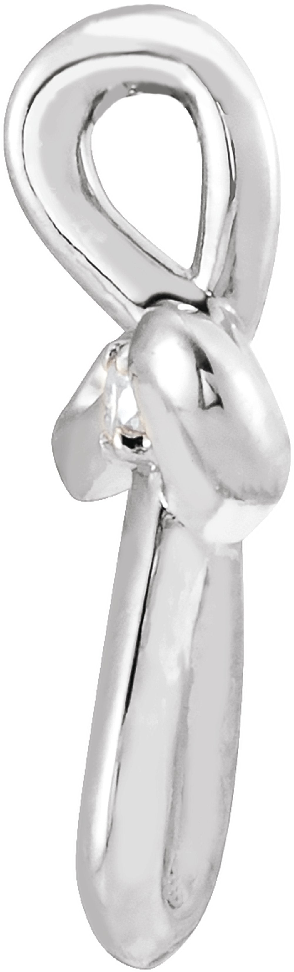 14K White .015 CTW Natural Diamond Cross Pendant