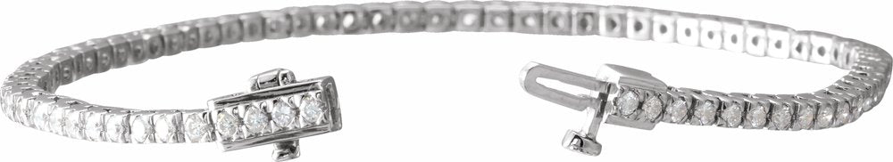 14K White Gold 1 3/4 CTW Natural Diamond Line 7" Bracelet