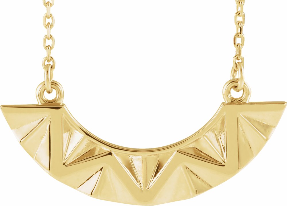 14K Yellow Curved Bar 16-18" Necklace