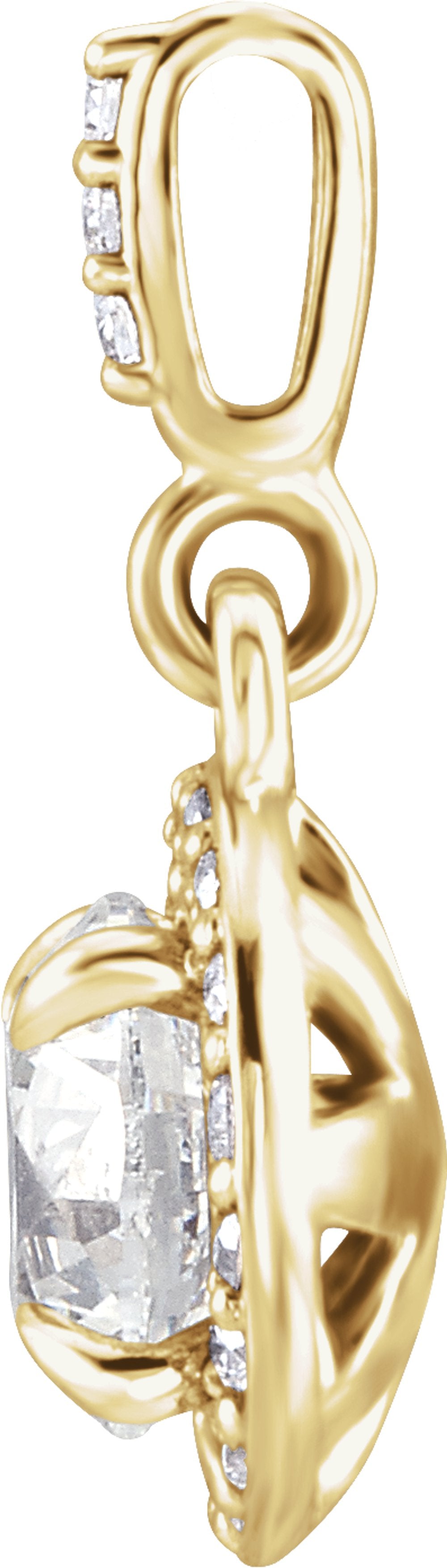14K Yellow 1/2 CTW Lab-Grown Diamond Halo-Style Pendant