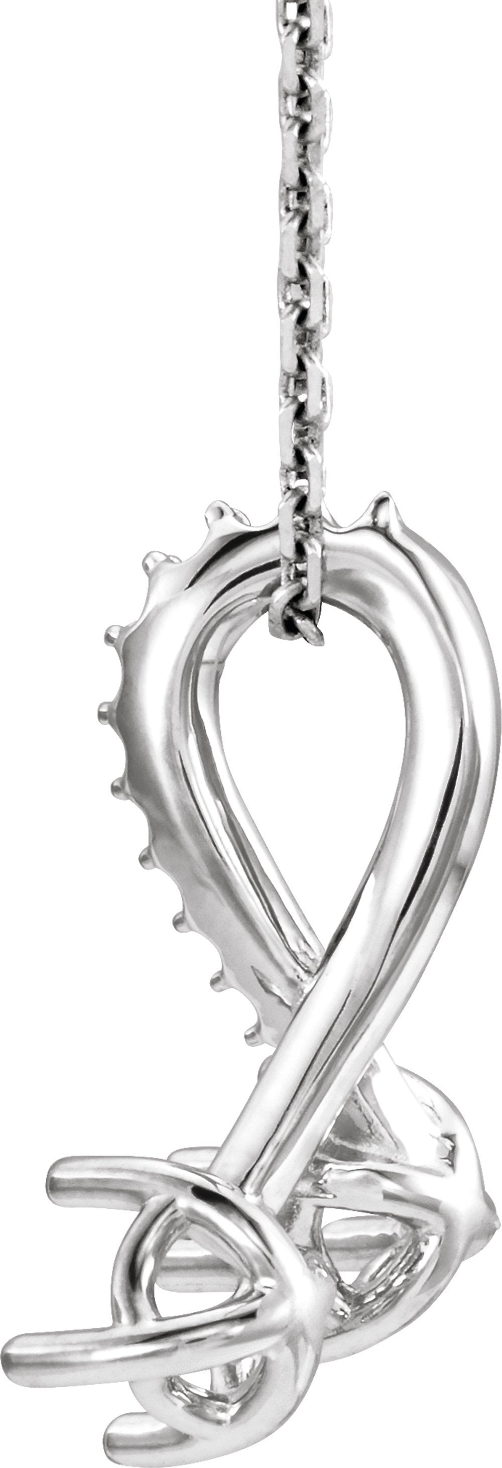 14K White Two-Stone Freeform 16-18" Necklace Mounting