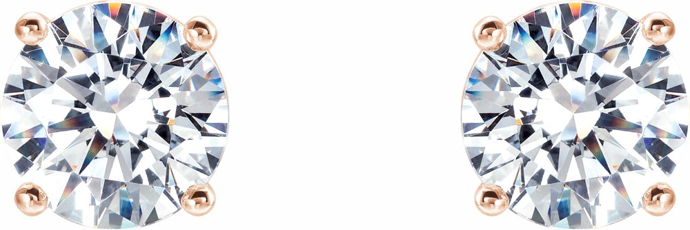 14K Rose 1/2 CTW Lab-Grown Diamond 4-Prong Stud Earrings