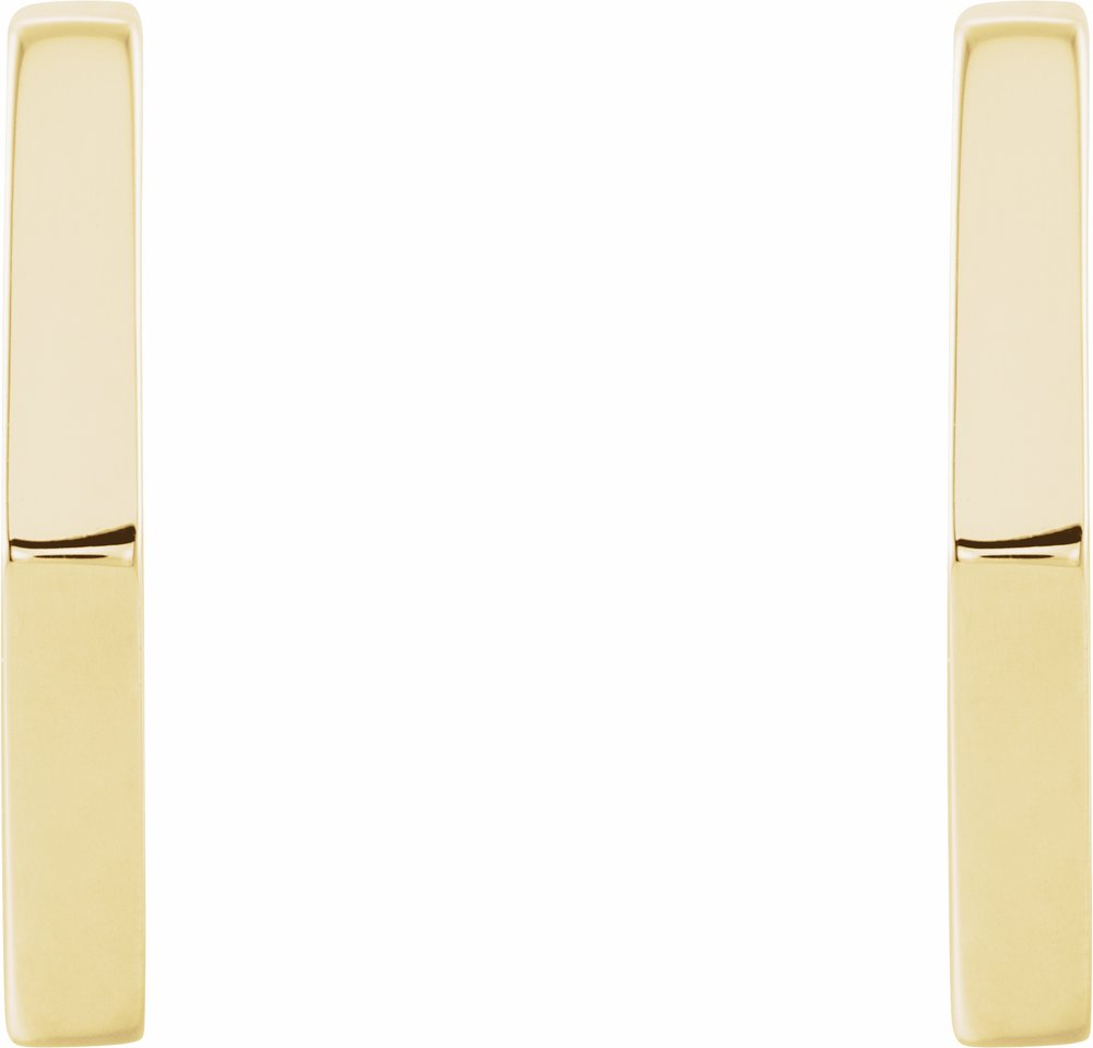 14K Yellow Geometric 12.6 mm Hoop Earrings