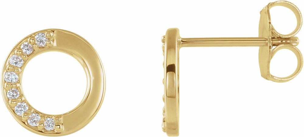 14K Yellow Gold .07 CTW Natural Diamond Circle Earrings