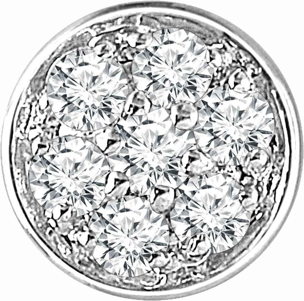 14K White Gold .07 CTW Natural Diamond Pavé-Style Slide Pendant