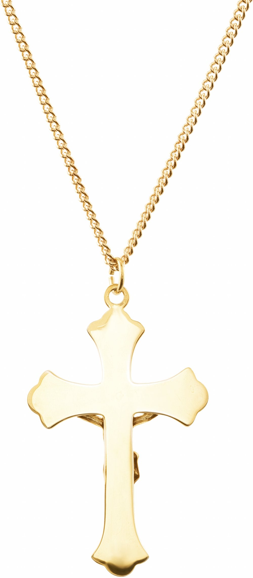 24K Yellow Gold-Plated 50x31 mm Crucifix 24" Necklace
