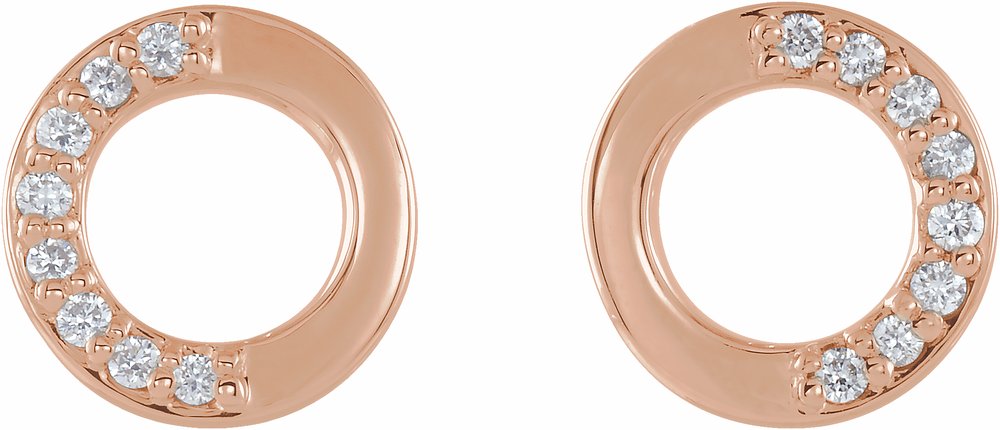 14K Rose Gold .07 CTW Natural Diamond Circle Earrings